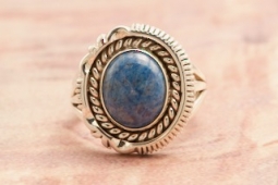 Artie Yellowhorse Genuine Denim Lapis Sterling Silver Ring